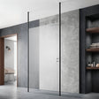 Hudson Reed 8mm Freestanding Wetroom Screen With Ceiling Posts Matt Black BGPCP14 LS