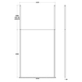 Hudson Reed 8mm Freestanding Wetroom Screen With Ceiling Posts Matt Black BGPCP14 LD