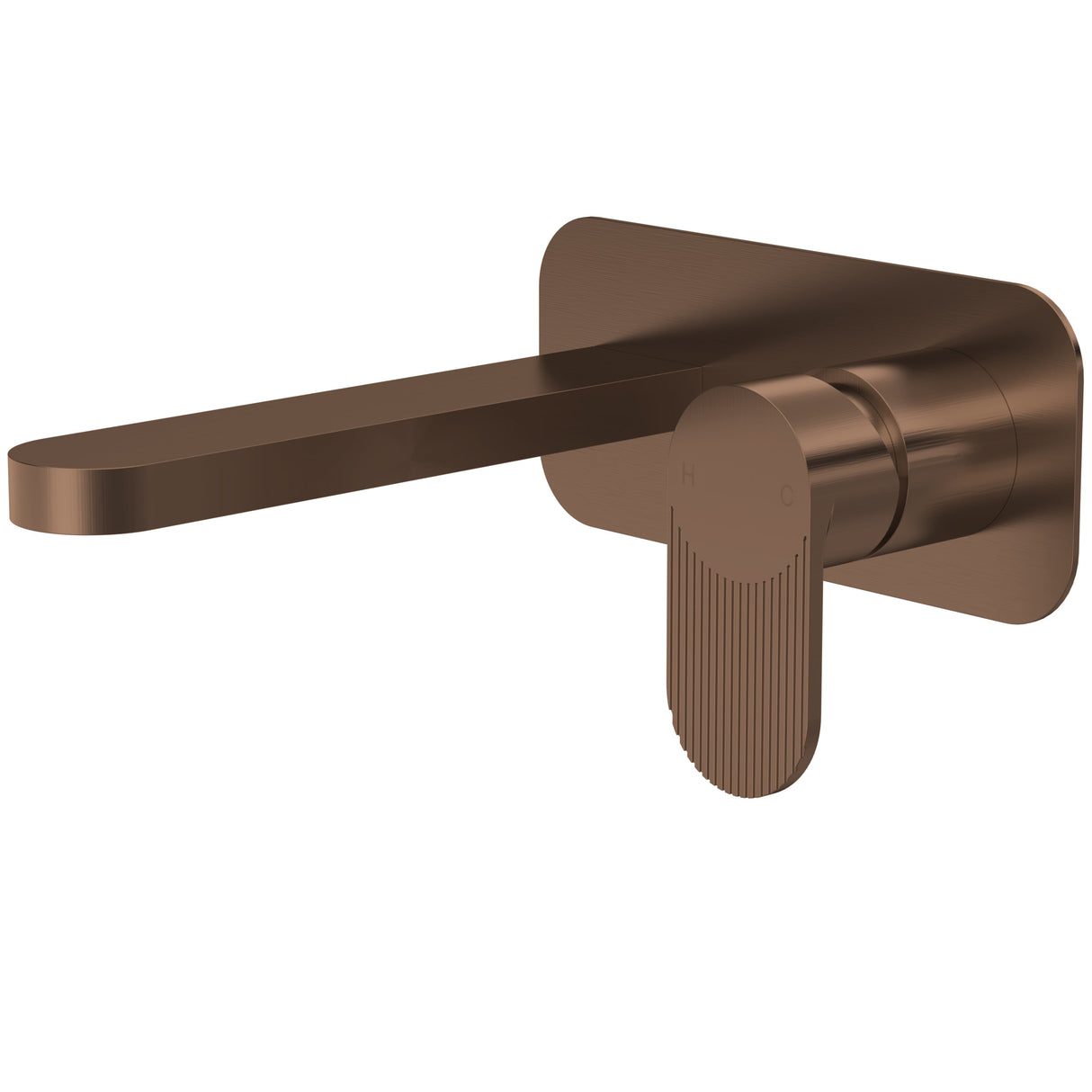 Nuie Cyprus 2-Hole Wall Mounted Basin Mixer Tap with Plate Brushed Bronze BIN1528F