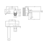 Nuie Cyprus 2-Hole Wall Mounted Basin Mixer Tap with Plate Brushed Bronze BIN1528F LD