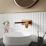 Nuie Cyprus 2-Hole Wall Mounted Basin Mixer Tap with Plate Brushed Bronze BIN1528F LS