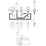 Nuie Binsey 5-Hole Bath Shower Mixer Tap with Shower Kit Chrome BIN314 LD
