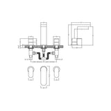 Nuie Binsey 3-Hole Basin Mixer Tap with Waste Chrome BIN337 LD