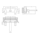 Nuie Binsey 3-Hole Wall Mounted Basin Mixer Tap with Plate Chrome BIN350 LD