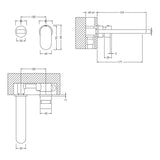 Nuie Binsey 2-Hole Wall Mounted Basin Mixer Tap Chrome BIN381 LD