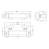 Nuie Binsey Round Thermostatic Bar Shower Valve Chrome BIN503 LD