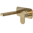 Nuie Cyprus 2-Hole Wall Mounted Basin Mixer Tap with Plate Brushed Brass BIN828F
