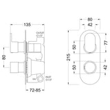Nuie Binsey 1 Outlet Thermostatic Concealed Shower Valve Chrome BINTW01 LD