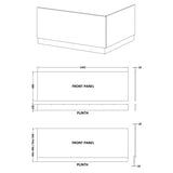 Nuie Standard MDF/MFC Front Bath Panel Gloss White BPR101 LD