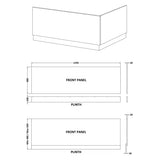 Nuie Standard MDF/MFC Front Bath Panel Gloss White BPR103 LD