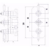 Hudson Reed Topaz 3 Outlet Thermostatic Concealed Shower Valve With Diverter BTSVT005 LD