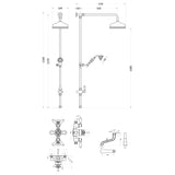 Hudson Reed Topaz 3 Outlet Thermostatic Shower & Bath Set With Diverter BTSVT103 LD