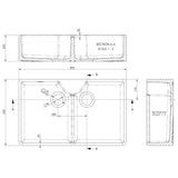 Nuie 2.0 Bowl Butler Sink With Stepped Weir & Tap Ledge 895 x 550 x 220mm - White BU120AS36D LD