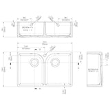 Nuie 2.0 Bowl Butler Sink With Flush Weir, Overflow & Tap Hole 795 x 500 x 220mm - White BU131AF32D LD