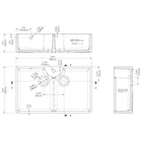 Nuie 2.0 Bowl Butler Sink With Stepped Weir, Overflow & Tap Hole 895 x 550 x 220mm - White BU131AS36D LD