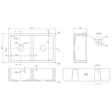 Nuie Traditional 2.0 Bowl Thick Edge Butler Sink With Overflow 795 x 500 x 220mm  - White BU171AS32D LD