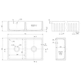 Nuie Deco 2.0 Bowl Butler Sink With Stepped Weir & Overflow 795 x 500 x 220mm - White BUF111AS32D LD