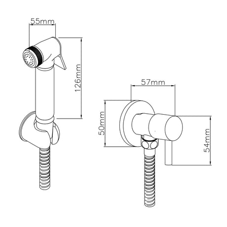Nuie Non-Thermostatic Douche Spray Shower Kit Chrome BW001 LD