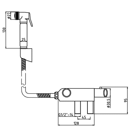 Nuie Thermostatic Douche Spray Shower Kit Chrome BW002 LD