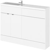 Hudson Reed Fusion Slimline Toilet & Basin Suite, 2 Door Vanity Unit (600mm), W1200mm Gloss White CBI108