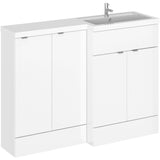 Hudson Reed 1200mm Fusion Full Depth Basin Vanity Unit (600mm), 4 Doors Gloss White CBI112