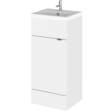 Hudson Reed Fusion 400mm Full Depth Basin Vanity Unit & Basin, 1 Door Gloss White CBI123