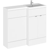 Hudson Reed Fusion Full Depth Toilet & Basin Suite, 2 Door Vanity Unit (500mm), W1000mm Gloss White CBI127