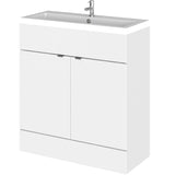 Hudson Reed Fusion 800mm Full Depth Basin Vanity Unit & Basin, 2 Doors Gloss White CBI128