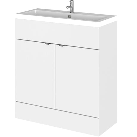 Hudson Reed Fusion 800mm Full Depth Basin Vanity Unit & Basin, 2 Doors Gloss White CBI128
