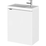 Hudson Reed Fusion 400mm Slimline Basin Vanity Unit & Basin, 1 Door Gloss White CBI137