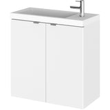 Hudson Reed Fusion 500mm Slimline Basin Vanity Unit & Basin, 2 Doors Gloss White CBI138