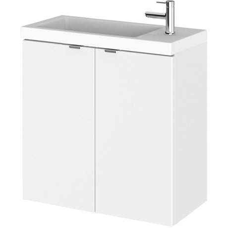 Hudson Reed Fusion 500mm Slimline Basin Vanity Unit & Basin, 2 Doors Gloss White CBI138