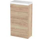 Hudson Reed Fusion Slimline 500mm WC Unit & Top Bleached Oak CBI3004