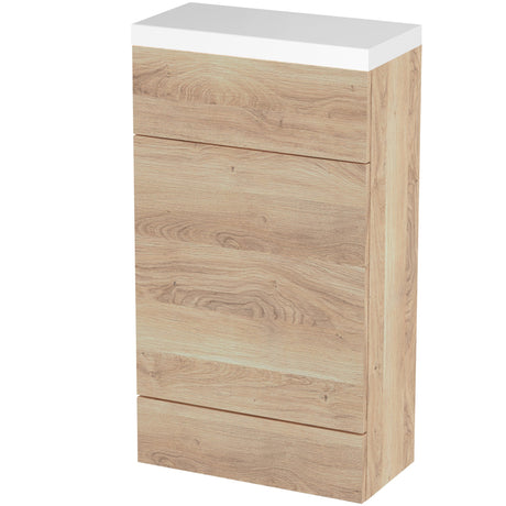 Hudson Reed Fusion Slimline 500mm WC Unit & Top Bleached Oak CBI3004