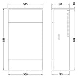 Hudson Reed Fusion Slimline 500mm WC Unit & Top Bleached Oak CBI3004A LD