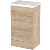 Hudson Reed Fusion Full Depth 500mm WC Unit & Top Bleached Oak CBI3005