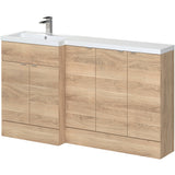 Hudson Reed Fusion 1500mm Full Depth Basin Vanity Unit (600mm), 5 Doors Bleached Oak CBI3017