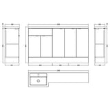 Hudson Reed Fusion 1500mm Full Depth Basin Vanity Unit (600mm), 5 Doors Bleached Oak CBI3017 LD