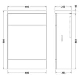 Hudson Reed Fusion Slimline 600mm WC Unit & Top Bleached Oak CBI3019 LD