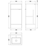 Hudson Reed Fusion 400mm Full Depth Basin Vanity Unit & Basin, 1 Door Bleached Oak CBI3023 LD