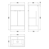 Hudson Reed Fusion 500mm Full Depth Basin Vanity Unit & Basin, 2 Doors Bleached Oak CBI3024A LD