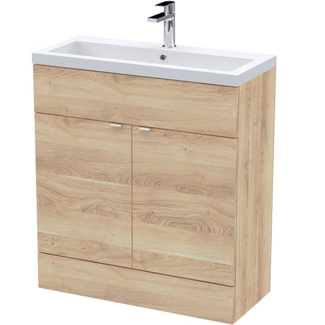 Hudson Reed Fusion 800mm Full Depth Basin Vanity Unit & Basin, 2 Doors Bleached Oak CBI3028A