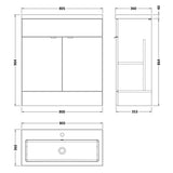 Hudson Reed Fusion 800mm Full Depth Basin Vanity Unit & Basin, 2 Doors Bleached Oak CBI3028A LD