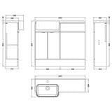 Hudson Reed Fusion Round Semi-Recessed Toilet & Basin Suite, 2 Door Vanity Unit (500mm), W1000mm Bleached Oak CBI3044 LD