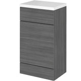 Hudson Reed Fusion Full Depth 500mm WC Unit & Top Anthracite Woodgrain CBI505