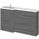 Hudson Reed Fusion 1500mm Full Depth Toilet & Basin Suite, WC Unit (600mm) Anthracite Woodgrain CBI513