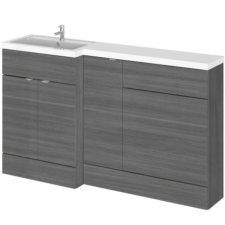 Hudson Reed Fusion 1500mm Full Depth Toilet & Basin Suite, WC Unit (600mm) Anthracite Woodgrain CBI513