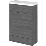 Hudson Reed Fusion Slimline 600mm WC Unit & Top Anthracite Woodgrain CBI519