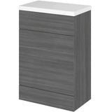 Hudson Reed Fusion Full Depth 600mm WC Unit & Top Anthracite Woodgrain CBI520