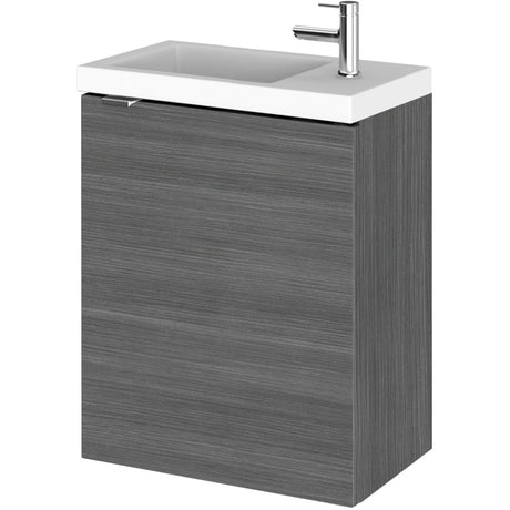 Hudson Reed Fusion 400mm Slimline Basin Vanity Unit & Basin, 1 Door Anthracite Woodgrain CBI537